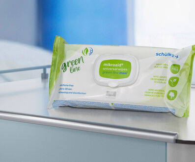 サステナビリティに配慮した表面消毒 - mikrozid® universal wipes green lineにmaxiタイプが登場。