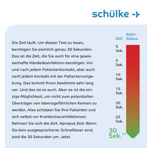 Aufkleber zur Dauer der hygienischen Händedesinfektion
