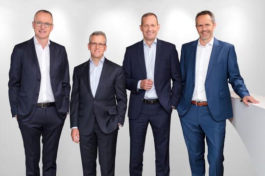 Management Team (from left to right): Dr. Sven Pfleging (CCO), Hans-Christian Nehlsen (CFO), Stefan Kukacka (CEO) and Lars Lemke (COO)