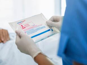 octenisan wash mitts at patients bed side