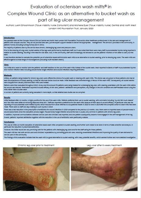 Evaluation of octenisan wash mitts in complex wound clinic as an alternative to bucket