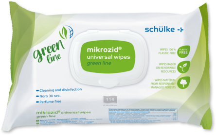 Optimierte Verpackung - mikrozid® universal wipes green line